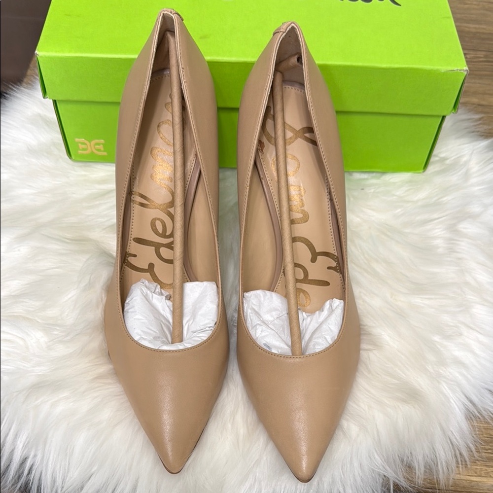Sam Edelman Nude/Tan Pointed Toe Leather Heels
